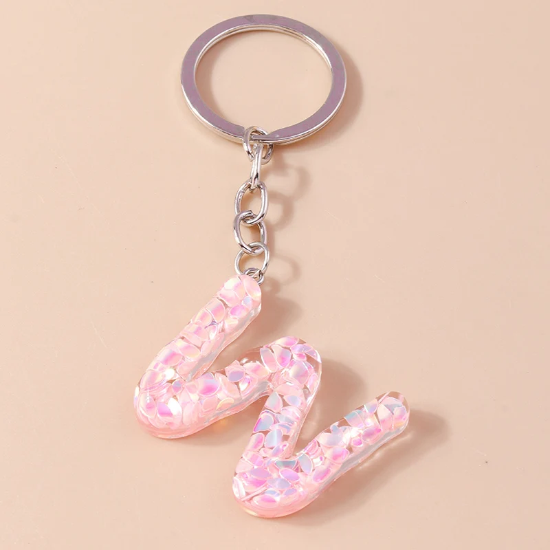 Mode Harz 26 Buchstaben A-Z Alphabet Schlüssel anhänger für Auto Schlüssel Souvenir Geschenke für Frauen Männer Handtasche Anhänger Schlüssel ringe DIY Zubehör – Detail 26