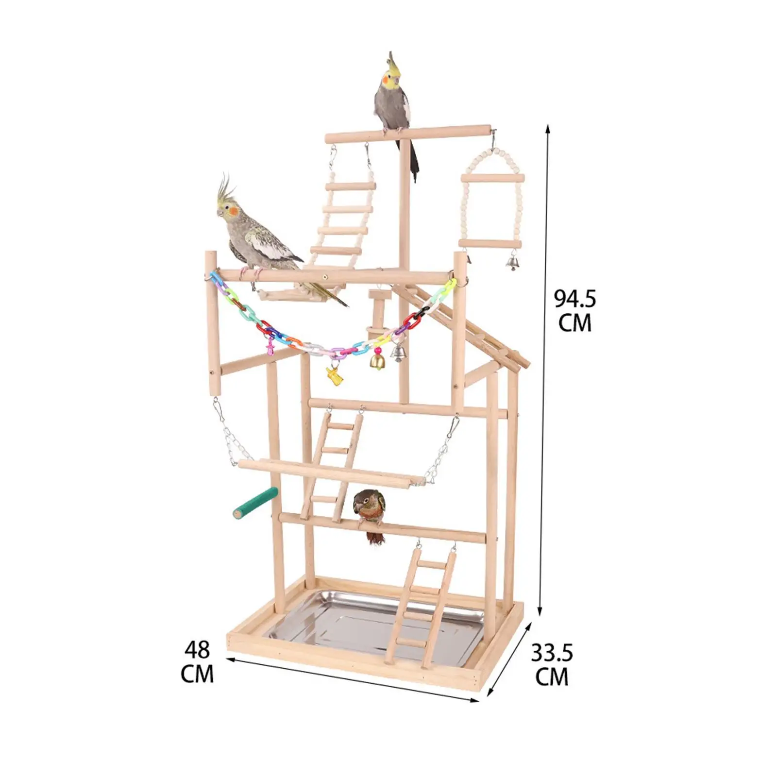 Wooden Parrot Stand Bird Climbing Playground Bird Activity Stand Cage Accessories for Hummingbird Finches Parakeet Bird Supplies