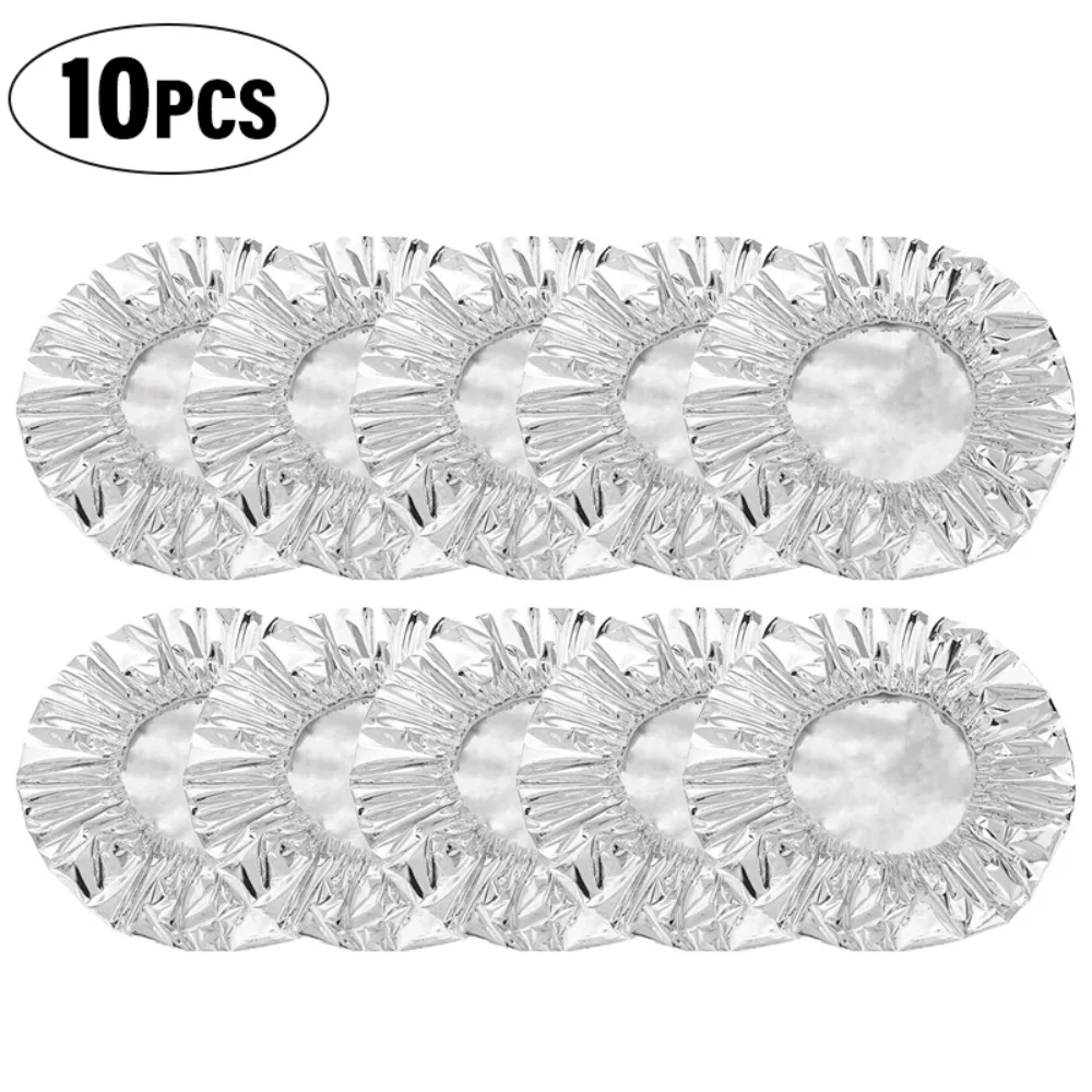 10/20Pcs Thickened Aluminum Foil Covers Heat Resistant Reusable Food Insulation Covers Elastic Edge Food Storage Covers