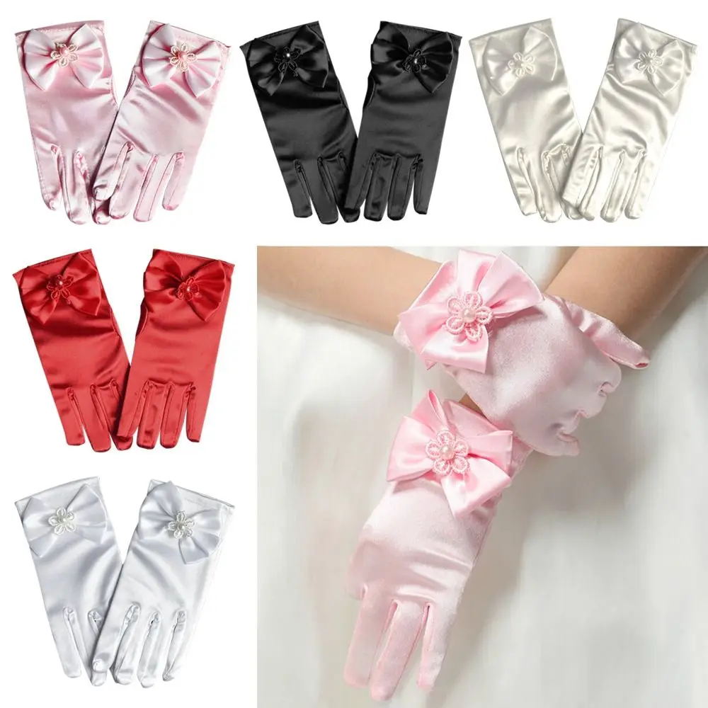 Skirt Accessories Children's Wedding Dress Wedding Flower Girl's Gloves Gloves Stage Gloves Full Finger Mittens