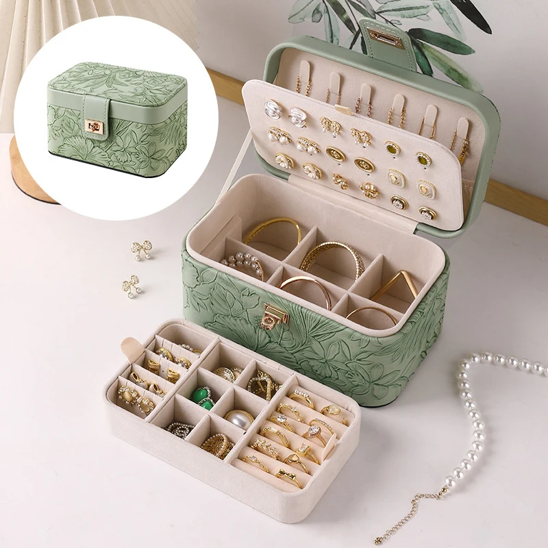 New Exquisite Elegant Luxurious Large Capacity Layering Necklace Bracelet Earring Ring Elegant Advanced Sensory Accessory Box