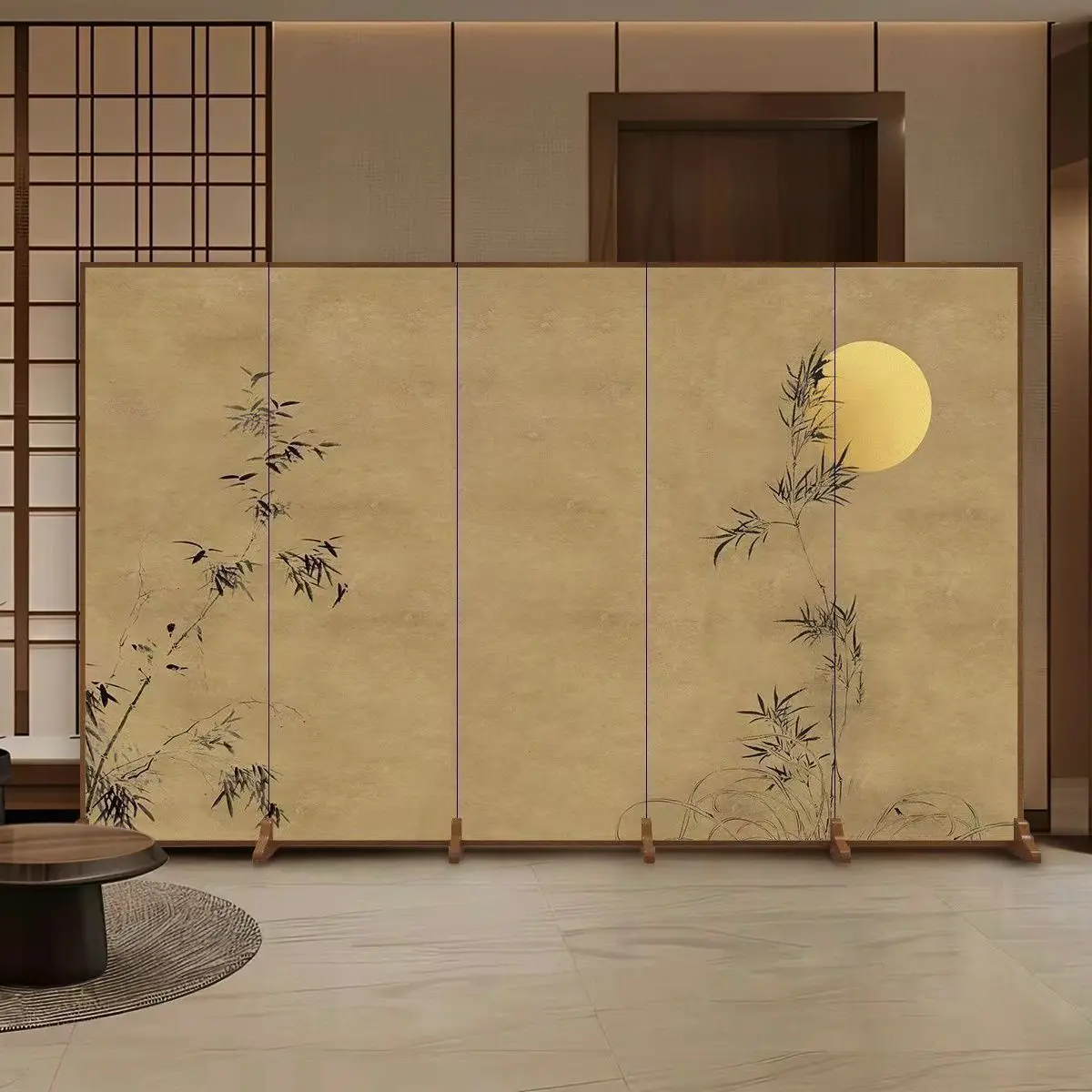 Chinese three-dimensional folding screen is suitable for living room, hotel, bedroom and office use