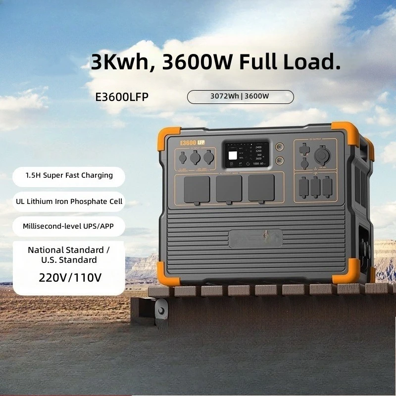 

Портативная электростанция 220В 3600Вт LiFePO4, уличный генератор, аварийный источник питания для автомобиля/кемпинга, E3600LFP, автономный солнечный источник энергии