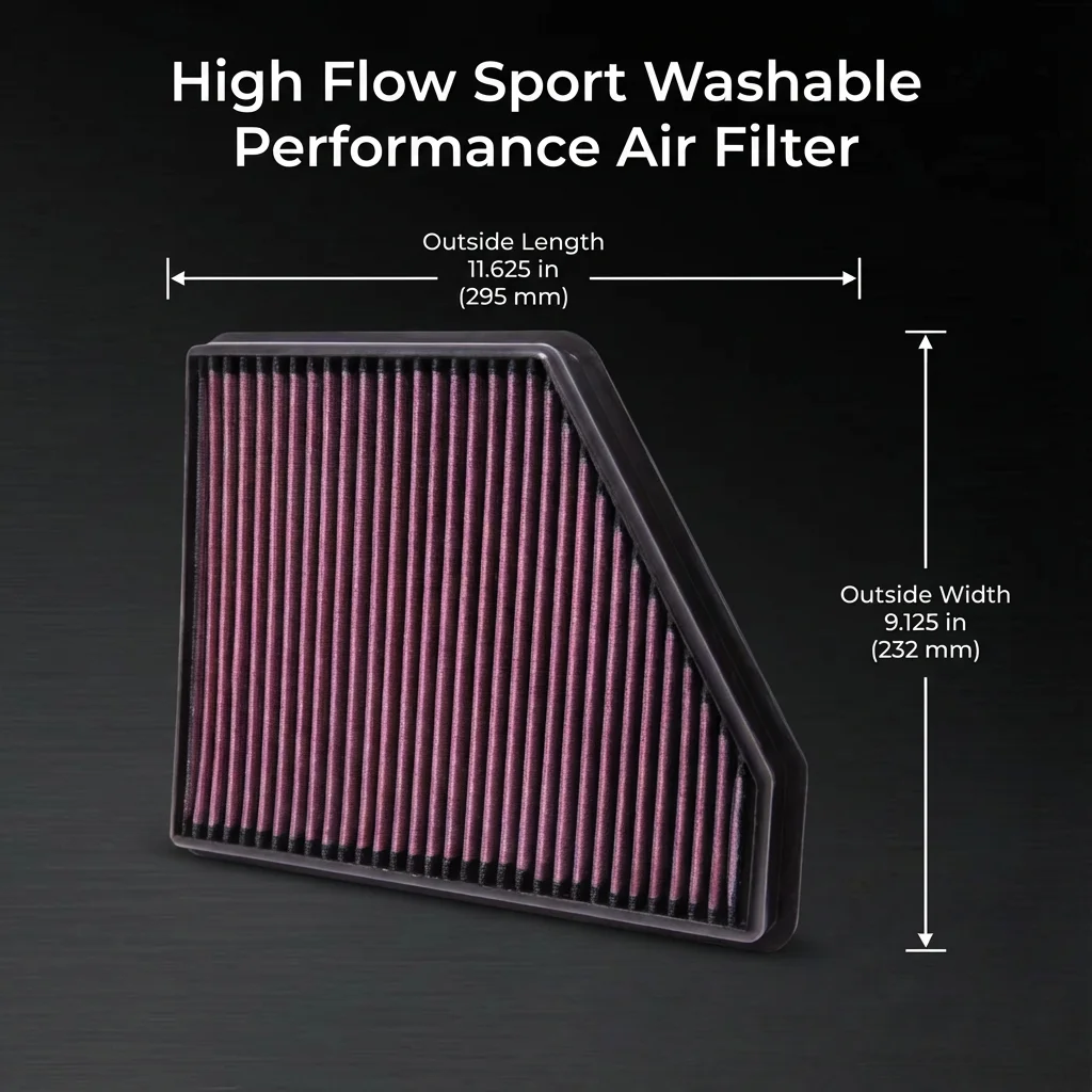 for Chevrolet Camaro Chevy 5th Gen 3.6L V6 SS ZL1 6.2L V8 2010-2015 High Flow Sport Washable Performance Air Filter 33-2434