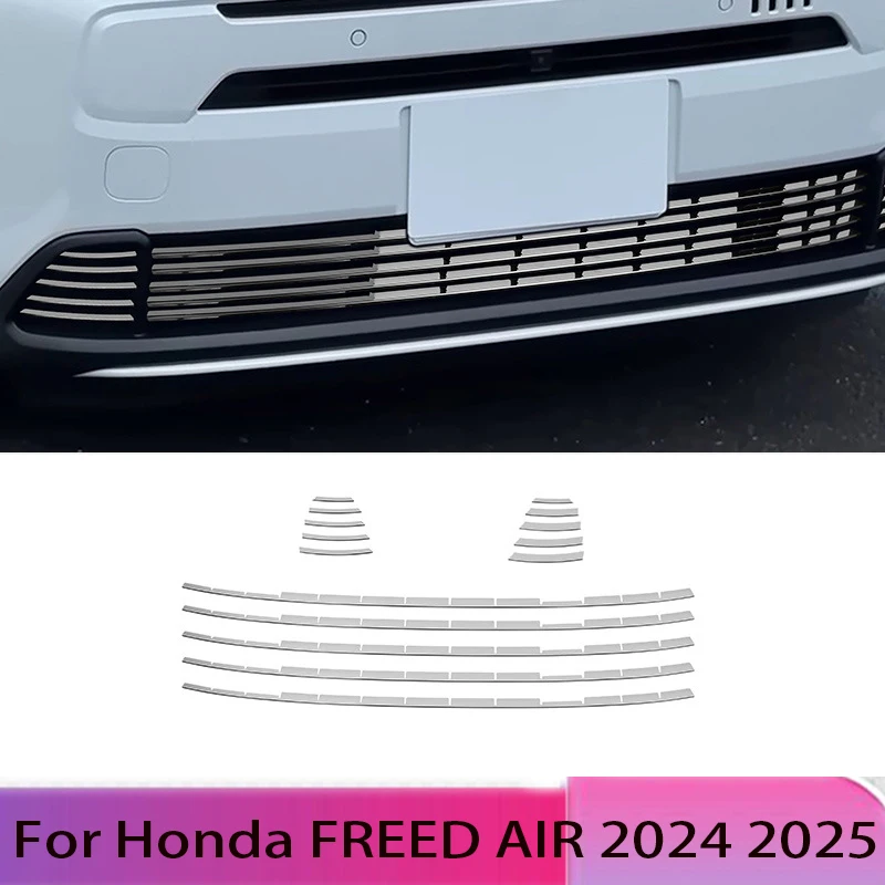 

For Honda Freed Air 2024 2025 Stainless Steel Chrome Front Bumper Grill Cover Strip Moulding trim Decoration Sticker Accessories