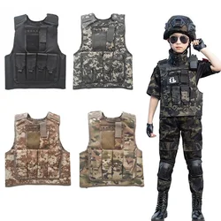 Children Combat Camouflage Vest Kids Airsoft Vests Outdoor Paintball Tactical Waistcoat CS Gear Boys Girl Sniper Uniform