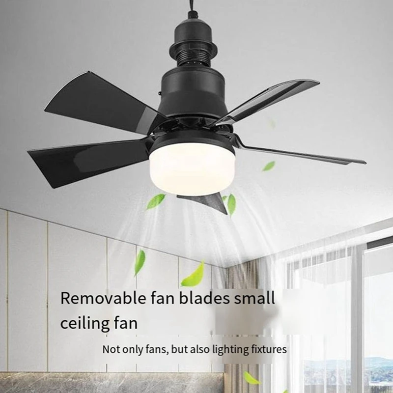 Lámpara de paleta de colores silenciosa LED de viento fuerte, ventilador de luz con tres mandos a distancia, ventilador de techo Popular E27, ajuste de velocidad de luz, blanco