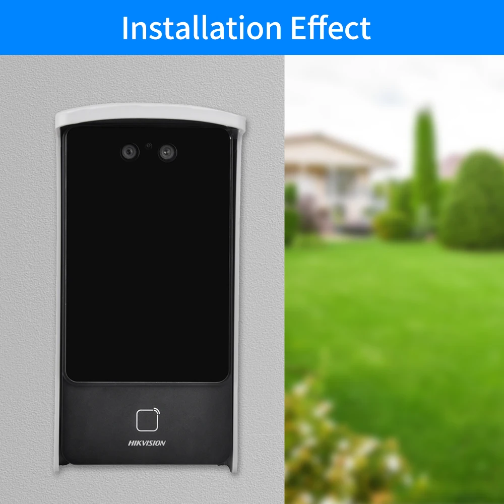 غطاء مطر مثبت على الحائط من Hikvision درع مقاوم للمطر لمحطة باب الفيلا 4.3 بوصة جهاز التحكم في الوصول للتعرف على الوجه