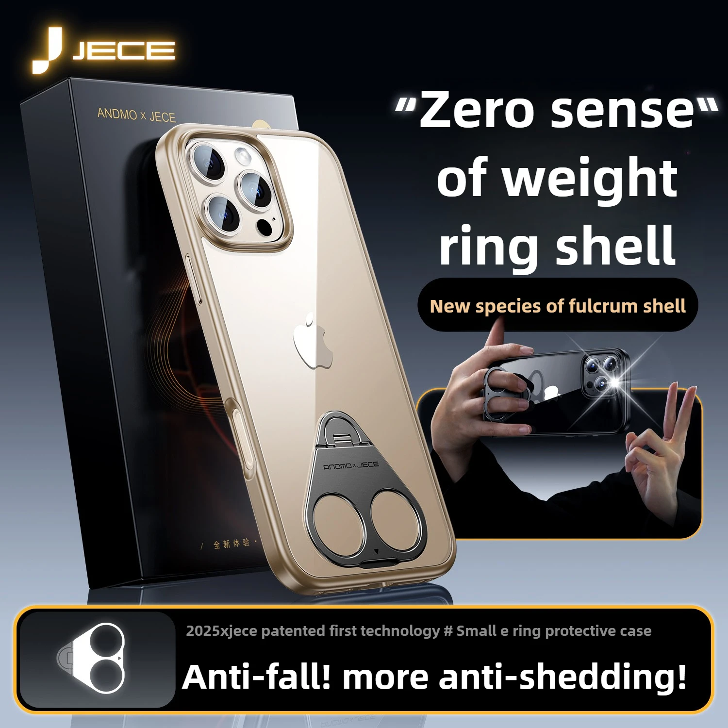 

[Small e ring shell] iPhone 16 Pro Max Case New transparent iPhone 16 15 Pro Max With bracket anti-drop ultra-thin fulcrum shell