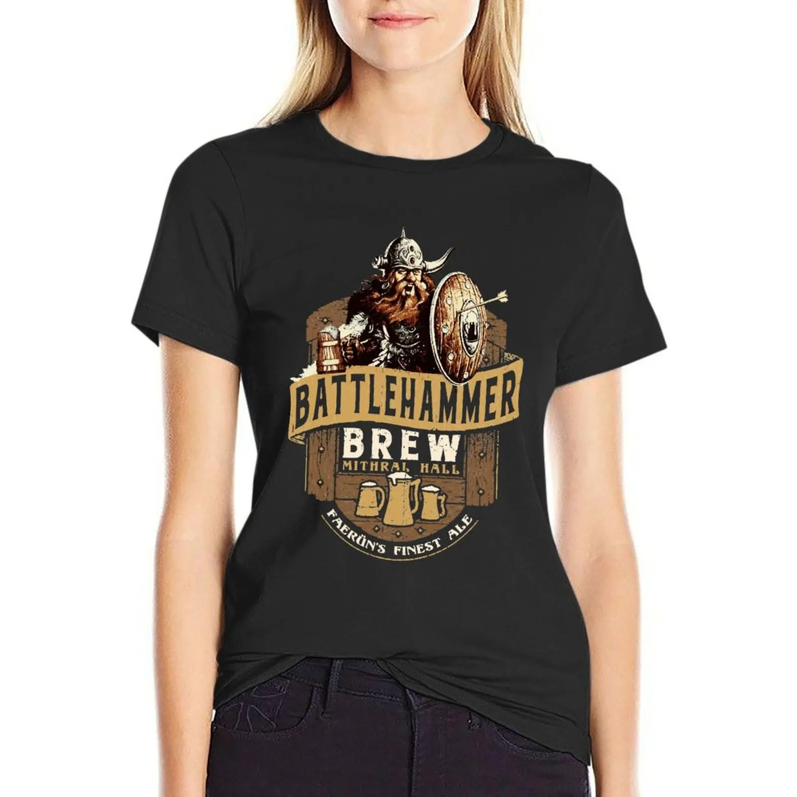 Battlehammer Brew Bruenor Realms T-Shirt customizeds customs design your own customs sweat t-shirt dress for Women long