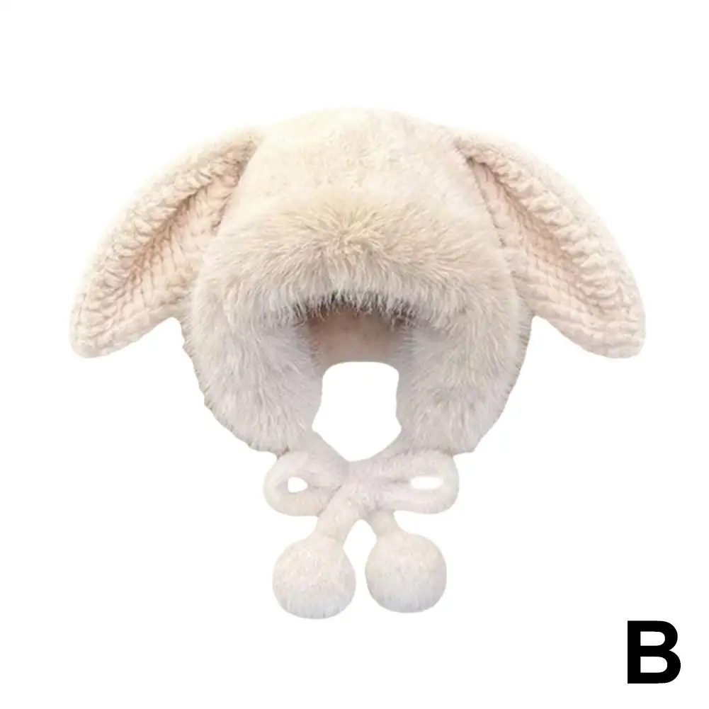 Cute Rabbit Women Plush Beanie Sweet Girl Ear Protection Hat  display picture 2