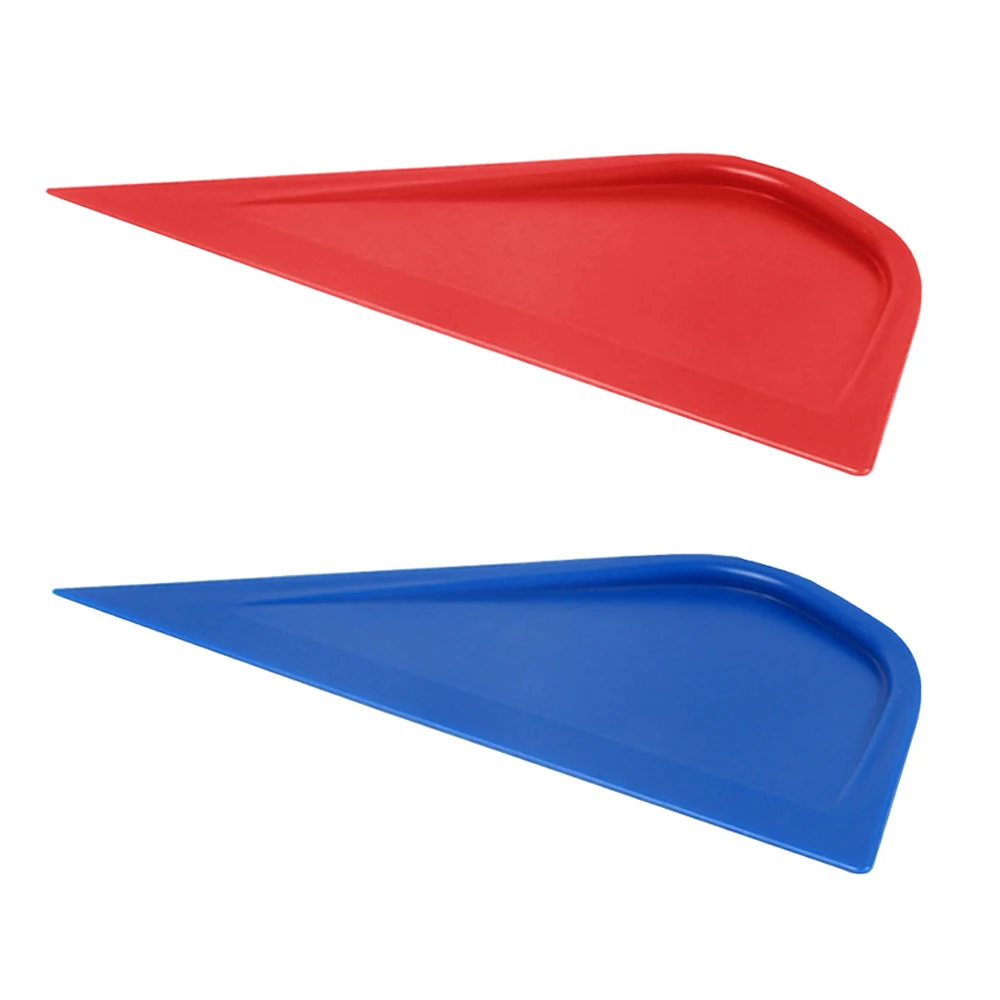 2Pcs Car Corner Triangle Squeegee Plastic Card Scraper Tight Spaces Wrap Vinyl Curves Slot Window Tint Tool