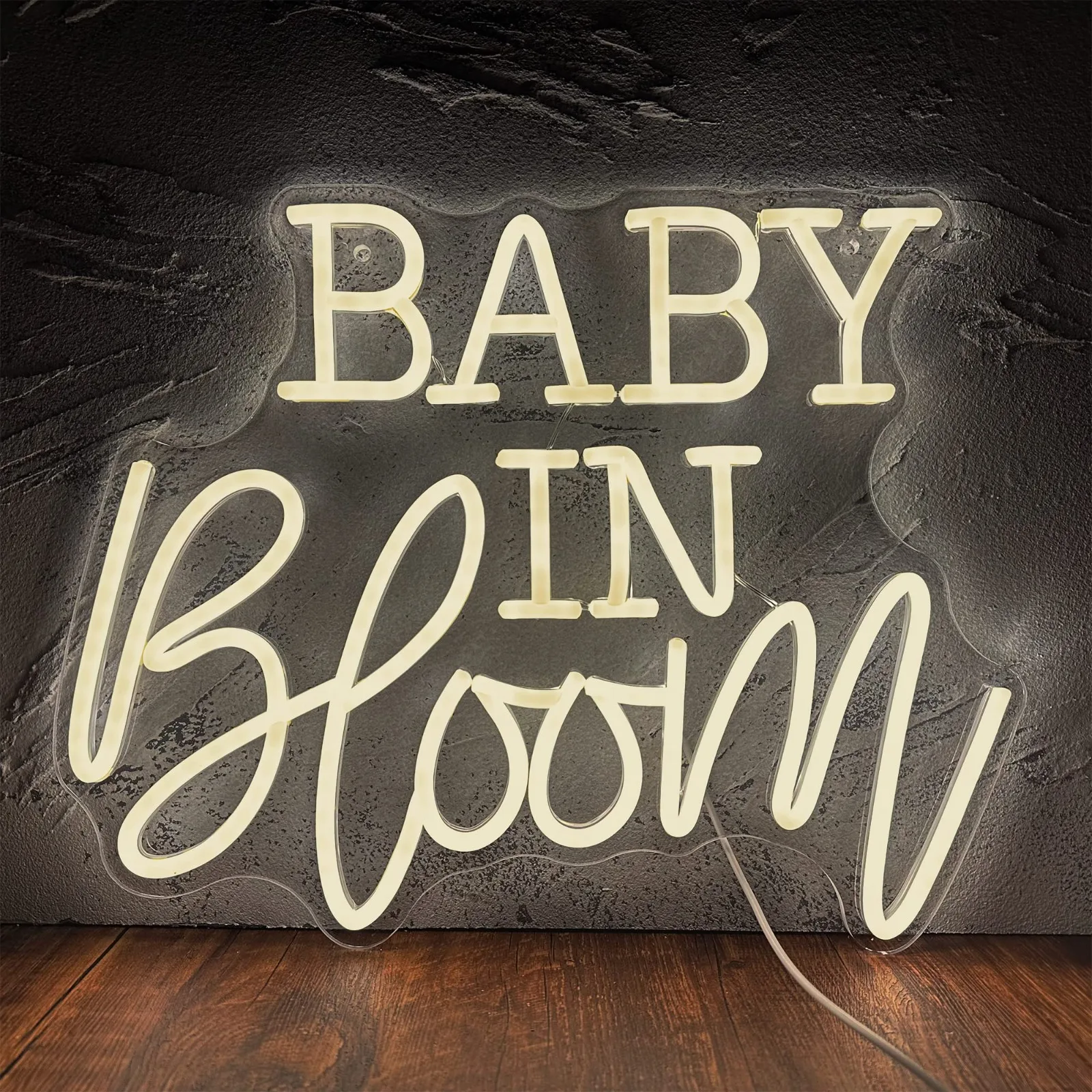 

Baby In Bloom Neon Signs for Wall Decor, Personalized Baby Shower Light up Welcome Sign, Bedroom Baby Room Club Bar Party Room