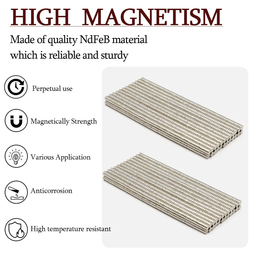 Anti Corrosion Metal Magnetic Neodymium Magnet Mini Disc 4x1mm Smooth Edge Long Lasting Magnetism for Model Building