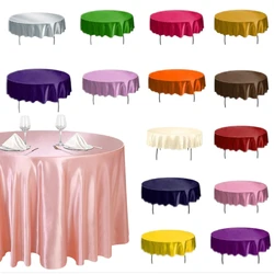 Toalha de mesa redonda de cetim multicolorida, resistente a rugas, para festa de casamento, casa, banquete, restaurante, decoração de mesa