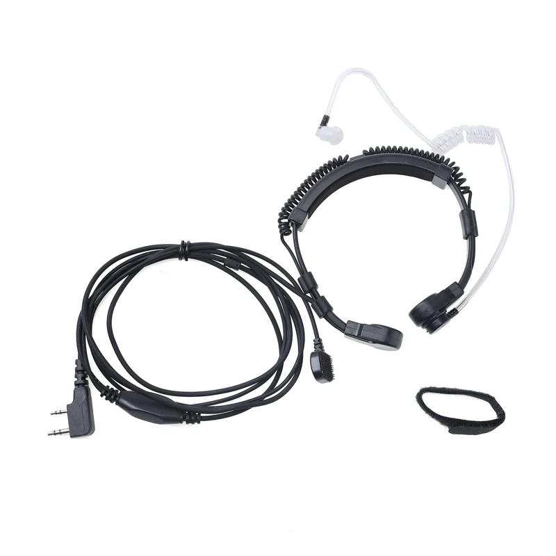 Flexible Headphone Throat Mic Covert Acoustic Tube Earpiece For Kenwood Two Way Radio BAOFENG UV-5R BF-888S