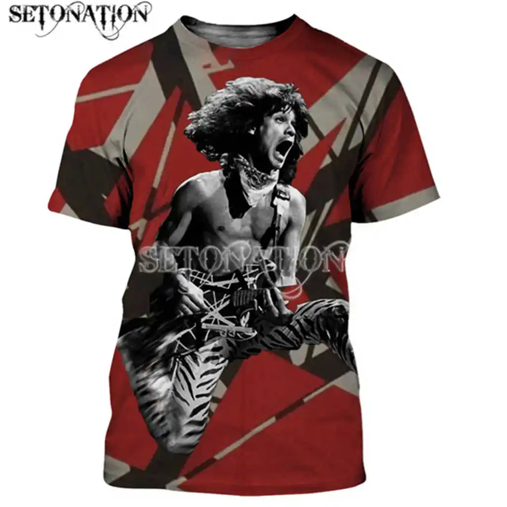 Eddie Van Halen customize men women fashion cool 3D print t-shirts Harajuku style tshirt streetwear summer tops