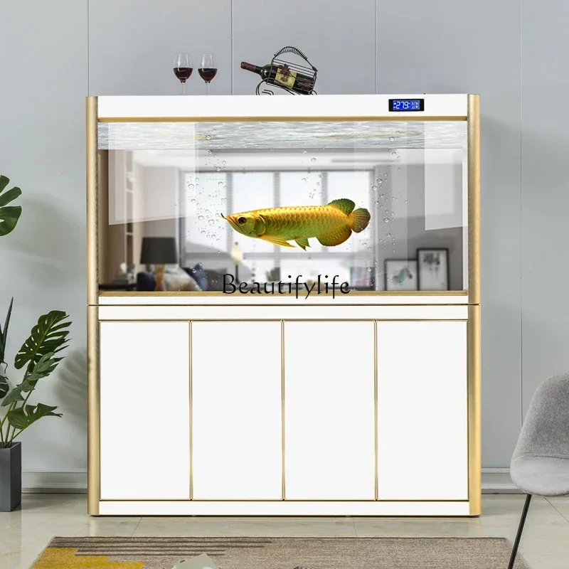 

LD33Simple Bottom Filter Dragon Fish Tank Home Living Room Floor Type Aquarium Subareas Screens Medium and Large
