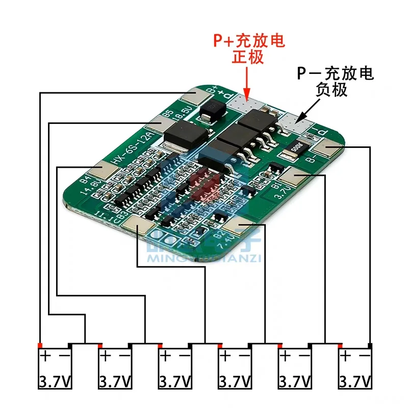 6S 12A 24V PCB BMS Protection Board For 6 Pack 18650 Li-ion Lithium Battery Cell Module New Arrival