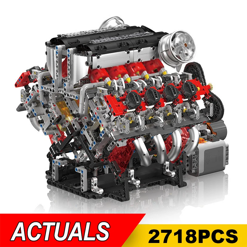 

2718PCS V8 Engine Model kit Technincal Car MOC V8 Engine Supercar Model Assembly Car Building Blocks Brick Toys For Boys Gifts