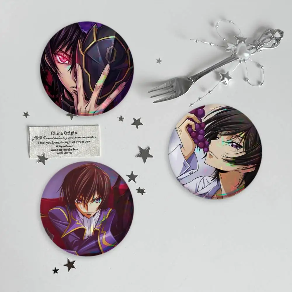 Geass L-Lelouch of the R-Rebellion Badges Button Round Creative Pin Brooch Badge Bag Decor Accessories Fans Collect Friends Gift