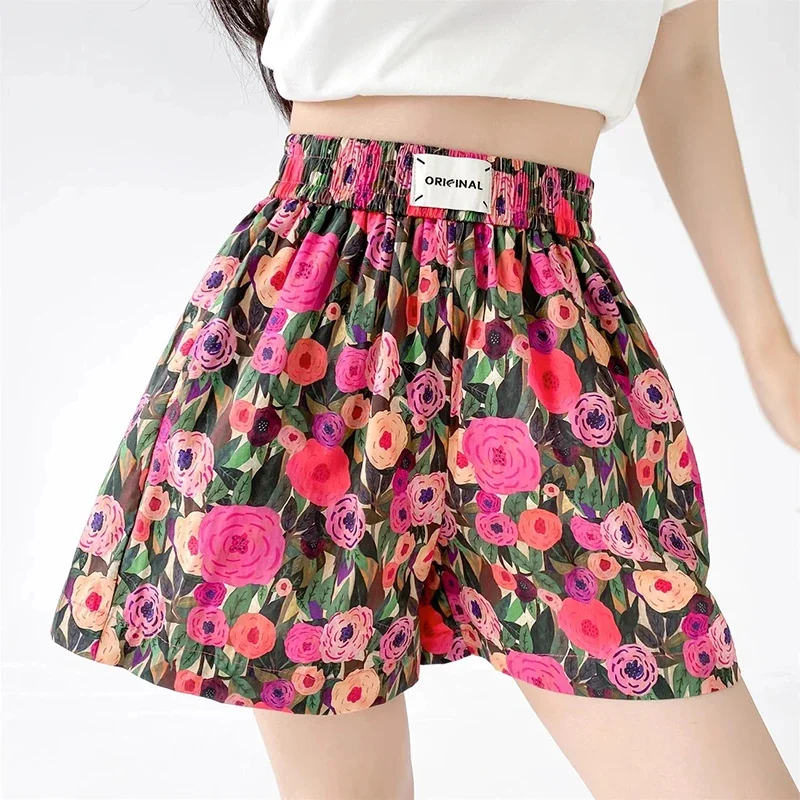 الكورية الشاطئ الأزهار النساء السراويل الصيف عارضة فضفاض التنقل أزياء الإناث السراويل مريحة يوميا كل مباراة السيدات السراويل