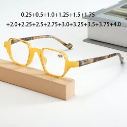 New Yellow Leopard Reading Glasses Fashion Women Retro Anti Blue Rays Optical Eyeglasses With Diopters +0.25 +0.5 +0.75 +2.25