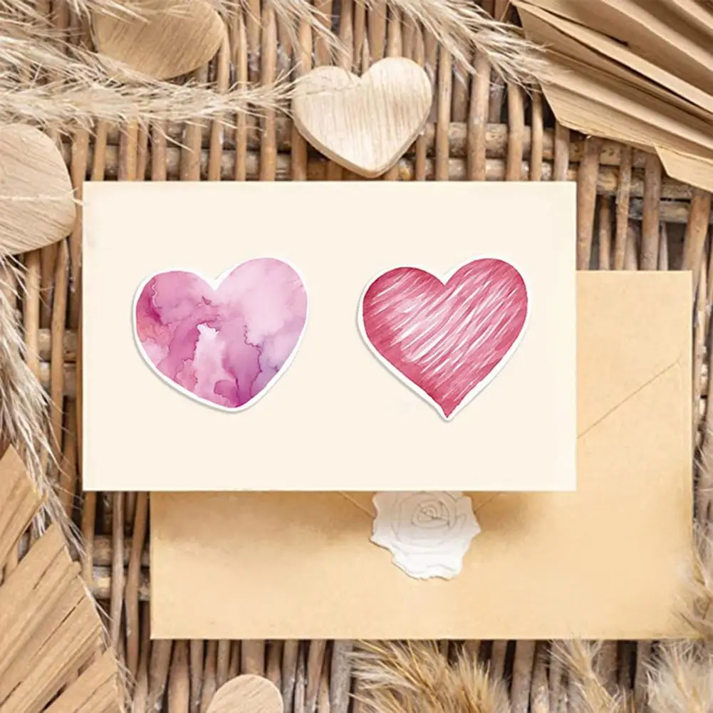 Laptop Stickers Scrapbooking Stickers 50pcs Love Heart Stickers Self-adhesive Decals for Diy Laptop Scrapbook Notebook Strong