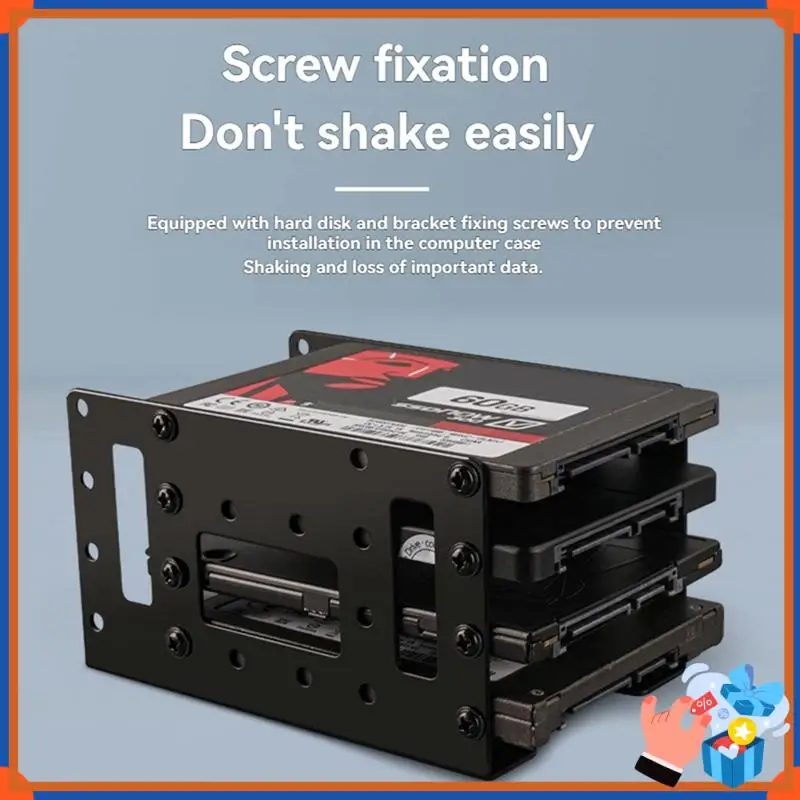 Braket Pemasangan Hard Disk Kompak Braket Hard Drive untuk 2.5In/3.5In SAS/SATA HDD SSD DIY Rak Rak Hollowout Logam Penyimpanan