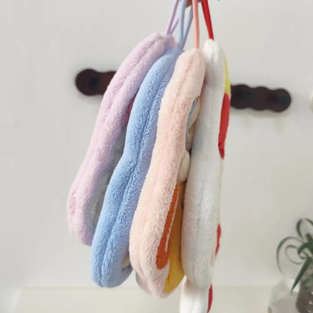 New Coral Fleece Puppy Hand Towel Absorbent Soft Touch Hanging Hand Towel Cartoon Hand Towel Household Decor