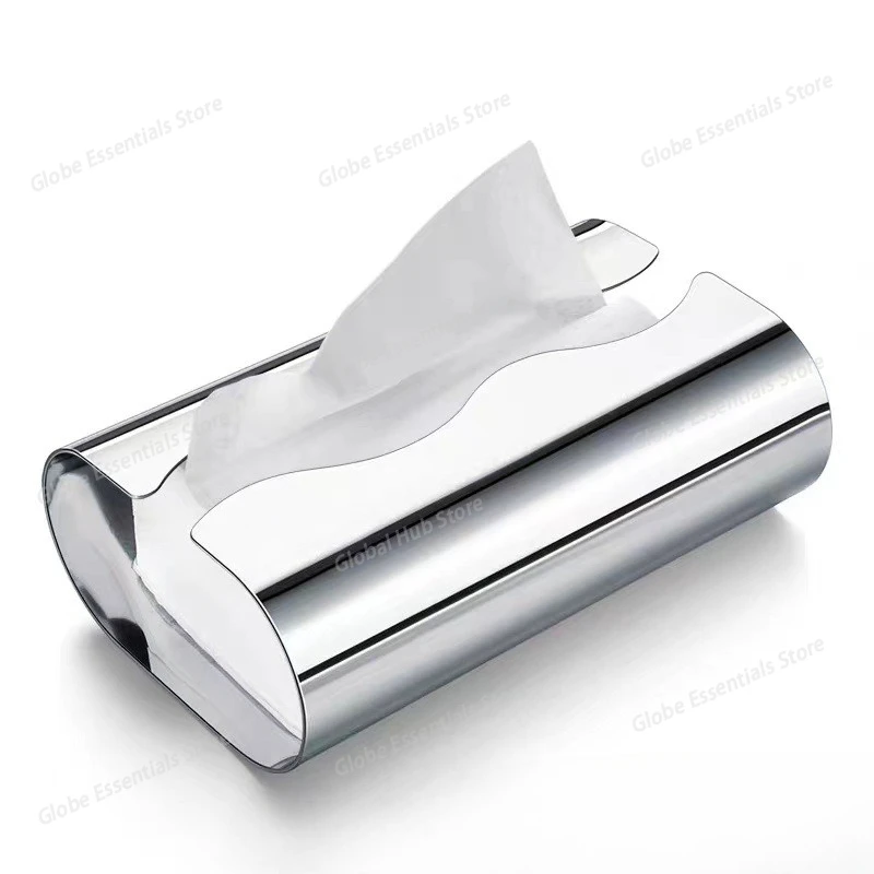 Nordic Stainless Tissue Case Mirror Napkin Holder Silvery Napkin Box Desktop Tissue Box Table Decoration Kitchen Accessories