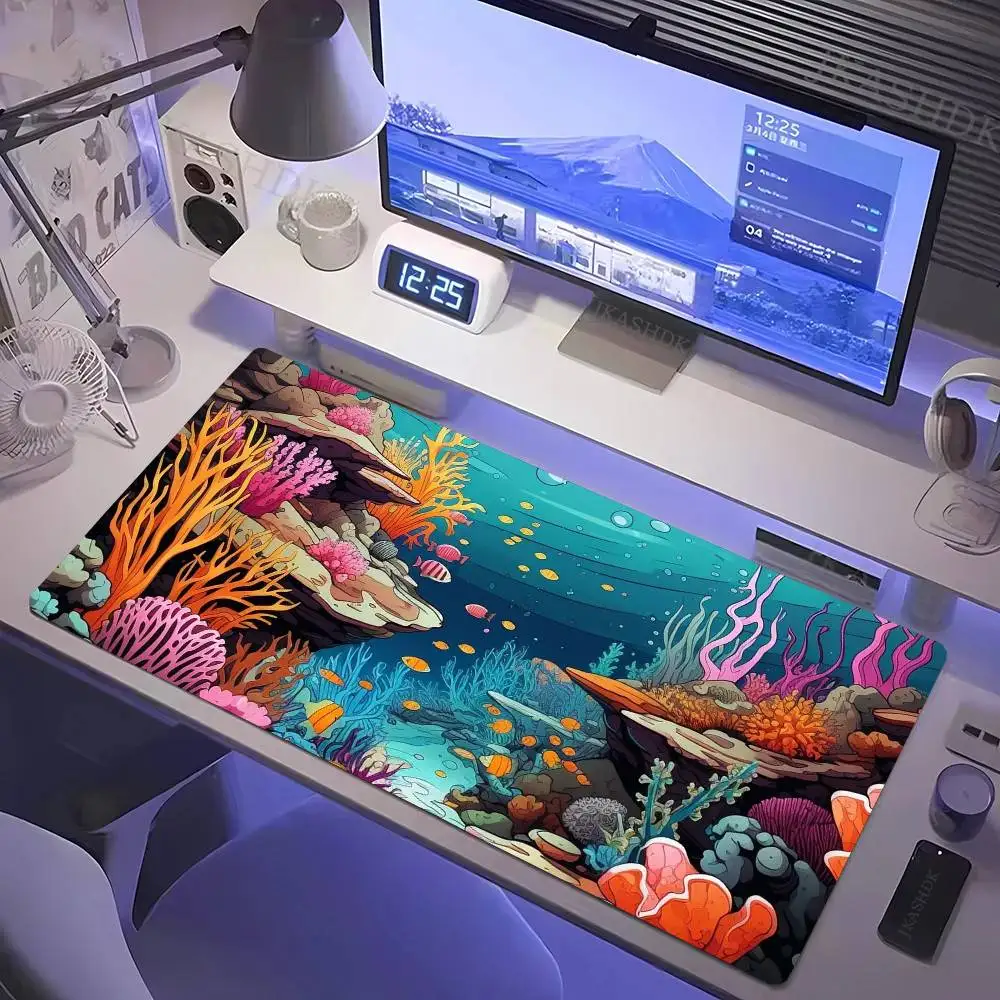 Underwater World Mousepad Non-slip Suitable For Office Computers Laptops E-sports Game Desk Mats XXL Keyboard