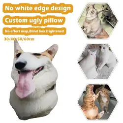 Personalized Photo DIY Pet Shape Pillow Cushion Toys Dolls Stuffed Pillow Doll Custom Cat Dog Shape Sofa Car Cushion