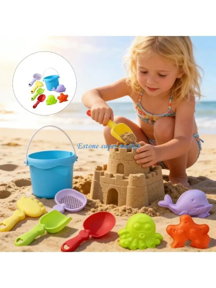 090B Plastic Kids Water Play Tools 8Pcs Sand Beach Toy For Outdoor Learning Activities And Pool Fun