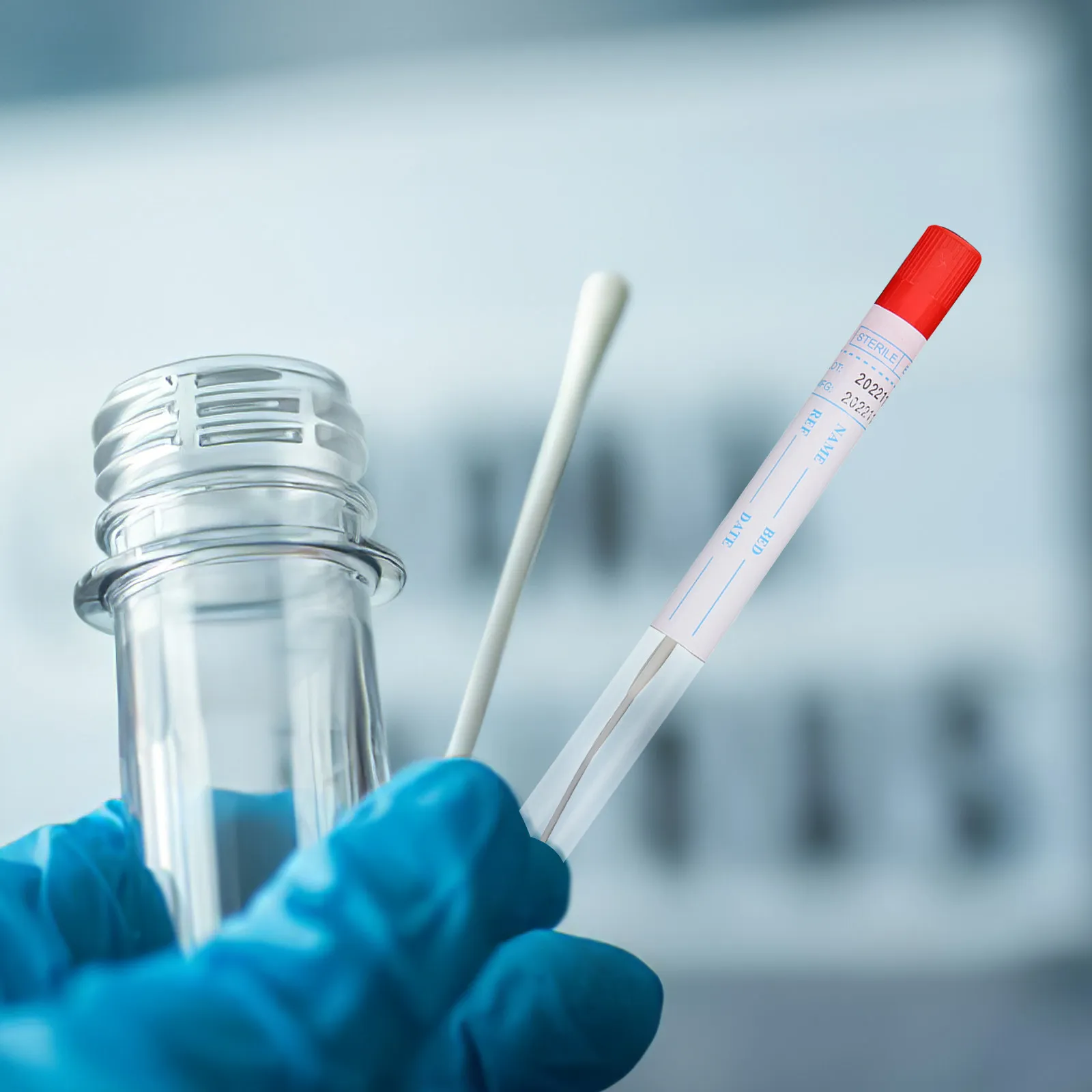 

50 Sets Disposable Nasal Swabs Portable Sampling Swabs Convenient Specimen Testing Supplies Lightweight