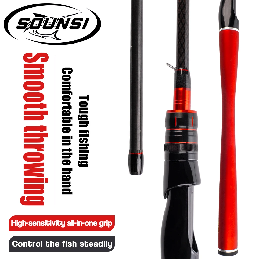 

SOUNSI Ultra-Fast Spinning/Casting Hard Carbon Fibre Fishing Rod 1.8-2.1M 5-28 Line for Trout Fishing Rod