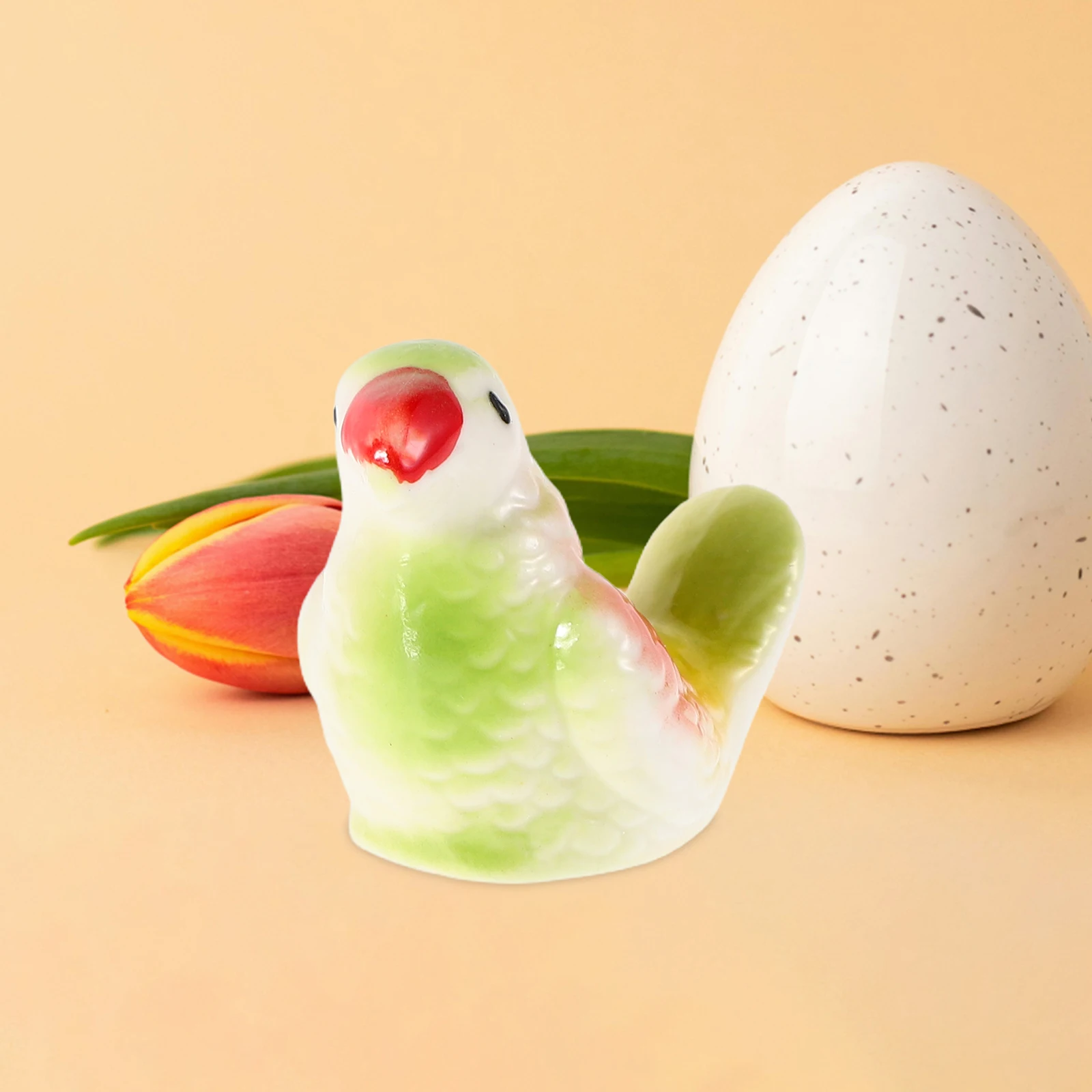 

2Pcs Parrot Decor Ceramic Statues Unique Design Joyful Addition Various Settings Easter Theme Creative Elegance