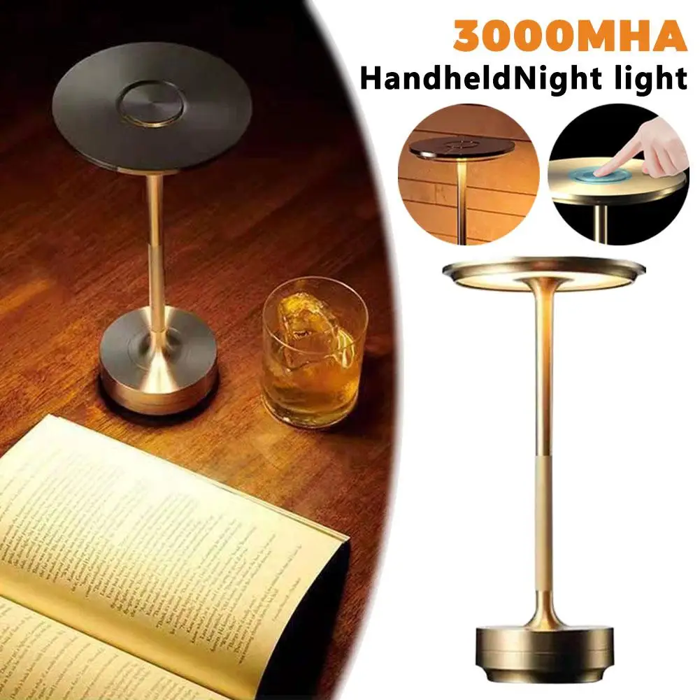 سبائك الألومنيوم مصباح ديكور بسيط LED ضوء الليل عكس الضوء بشكل لا نهائي جو الرجعية المحمولة القابلة لإعادة الشحن اللمس لمبة مكتب #2