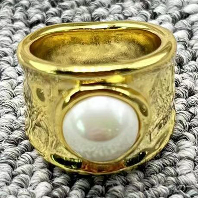 2026 Spain Vintage Classic Pink Quartz/Pearl Geometric Ring Jewelry Accessories Festival Gift