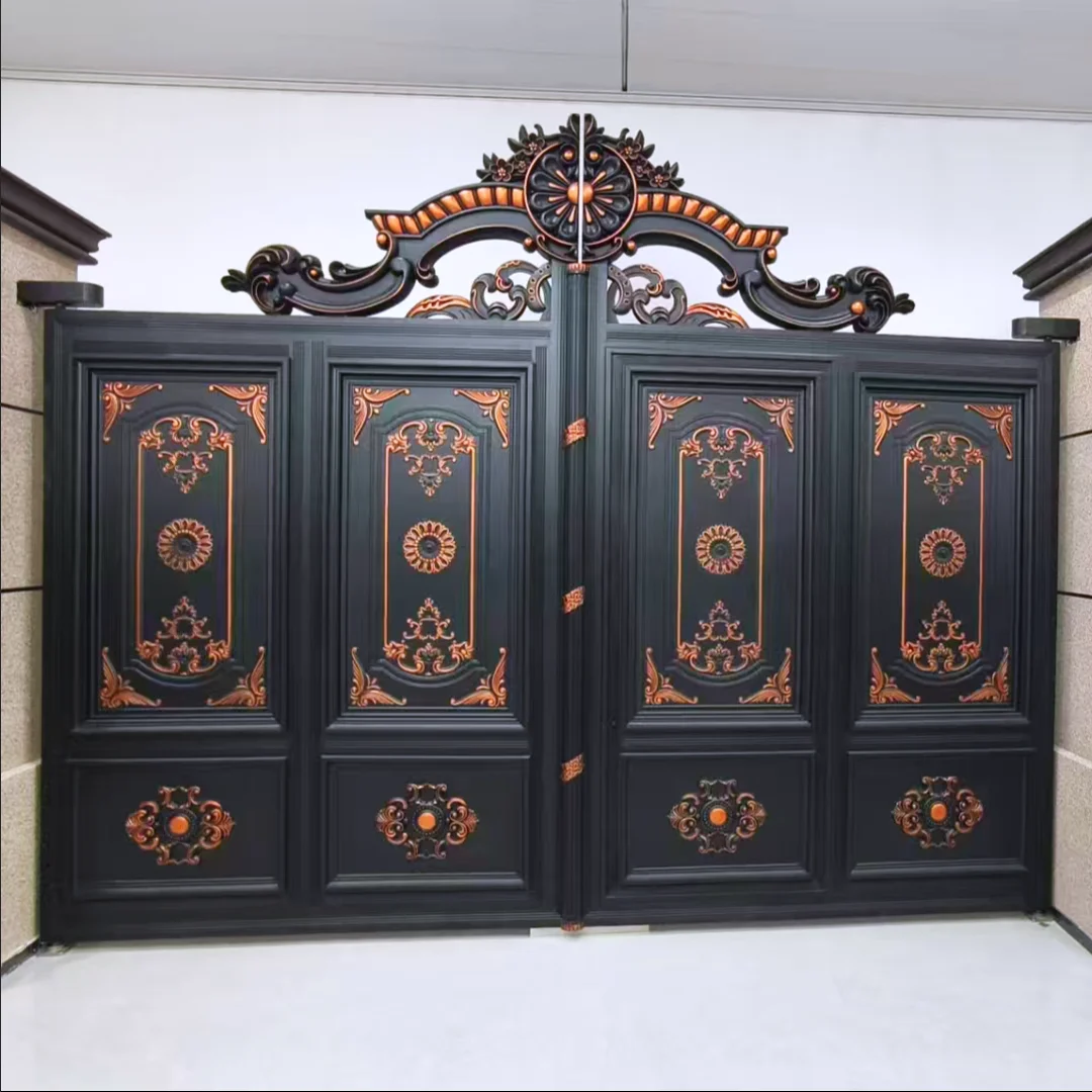 Customization European Design Modern Aluminum Gates Automatic Wrought Aluminum Driveway and House Gates with Security Features