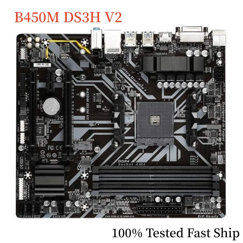 

For Gigabyte B450M DS3H V2 Motherboard B450 DDR4 Micro ATX Mainboard 100% Tested Fast Ship