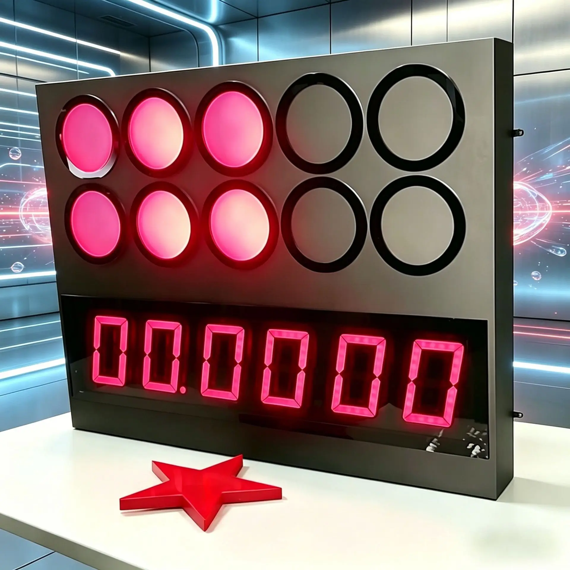 Racing lights challenge time, eye disease, quick hand shot lights, speed, competitive props, exhibition, supermarket warm-up