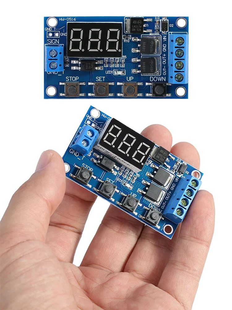 AliExpress DC 5V-36V Trigger Cycle Delay Timer Switch Turn On Off Relay Module with LED Display Adjustable Timer Module