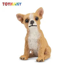 Simulation Dog Pet Animal Model Toy Mini  Sitting Fawn Chihuahua Puppy Figures Dolls Action Figurines Toys For Children Gift