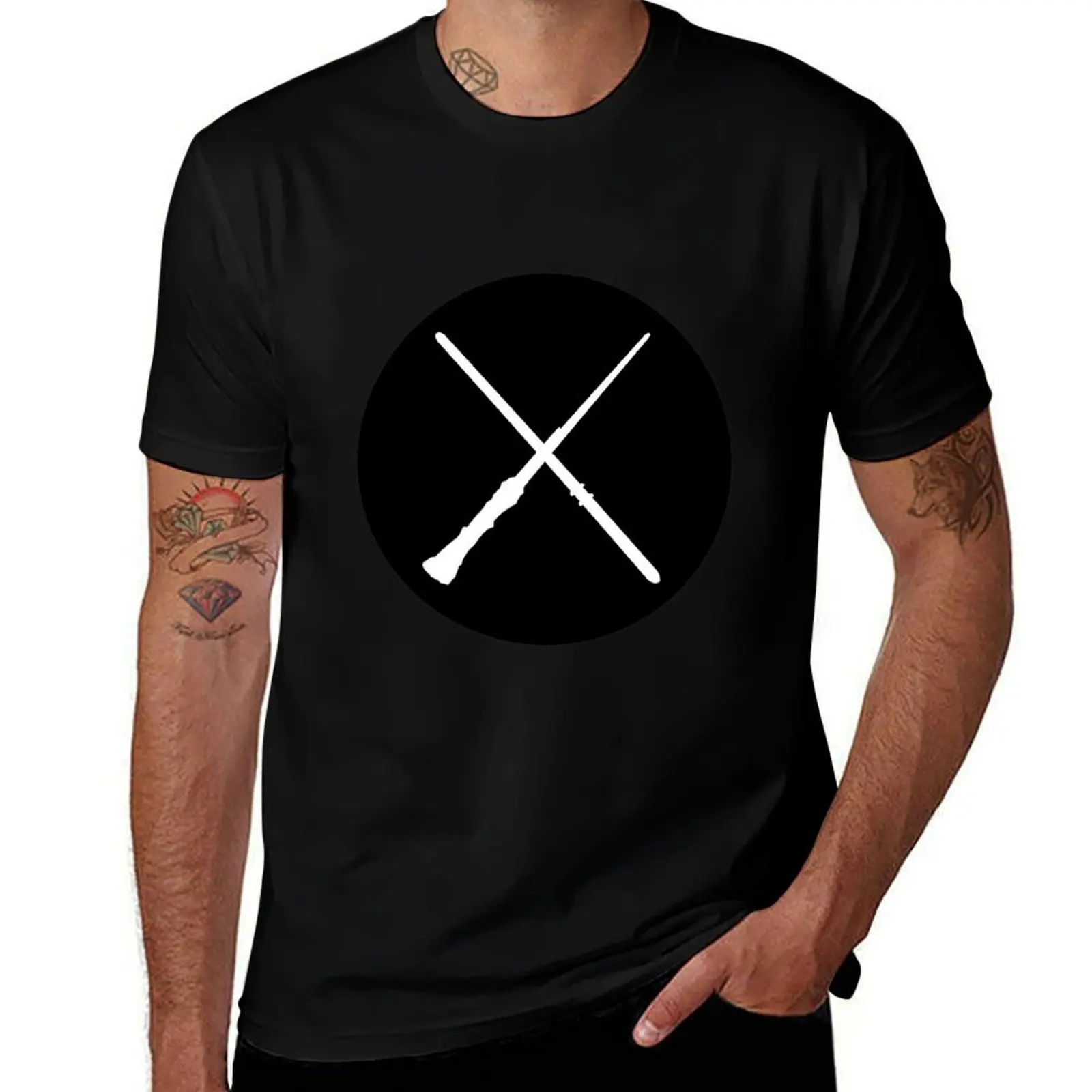 Crossed Wands T-Shirt t shirt man casual funny t shirts cotton t shirts for man graphic vintage T-shirt