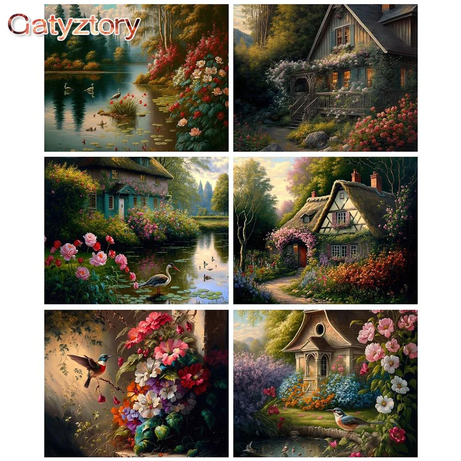 

GATYZTORY DIY Painting By Numbers Nature Landscape Picture Of Coloring By Numbers HandPainted Kit Drawing Canvas Home Decor