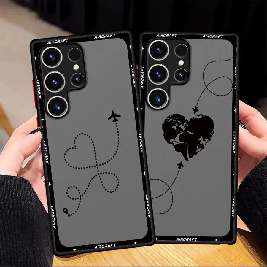 Custodia morbida per telefono per Samsung Galaxy S23 Ultra S21 FE S22 Plus S20 S8 Nota 20 10 S25 S9 S24 Aerei Mappa del mondo Viaggio