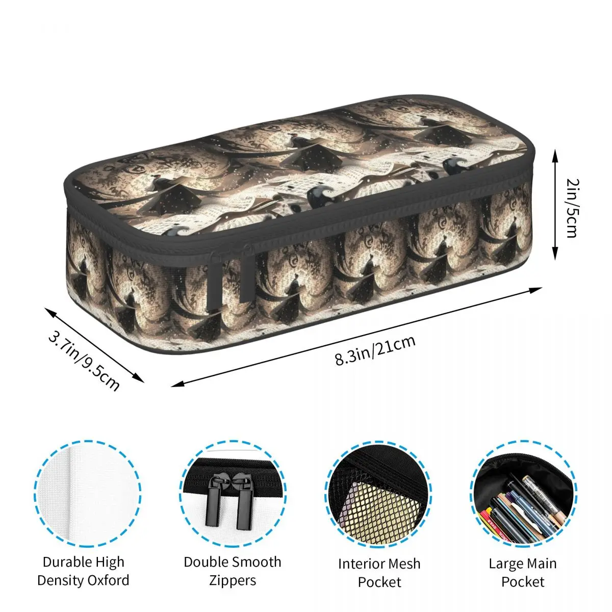Young In A Robe Is Surrounded By Floating Scrolls Pencil Case Pencil Pouch Storage Stationery Supplies Pen Box Pencil Bag