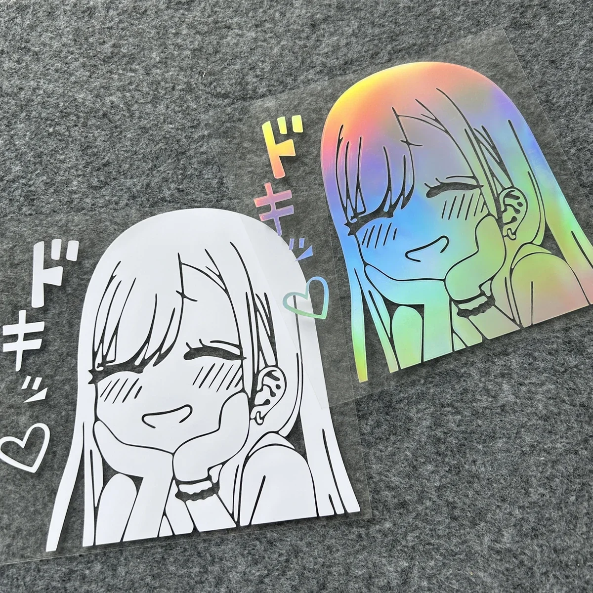 For Mazda Audi Toyota Cute Cartoon Anime Girl Reflective Body Vinyl Car Stickers Motorcycle Scooter Decor Decals Accessories