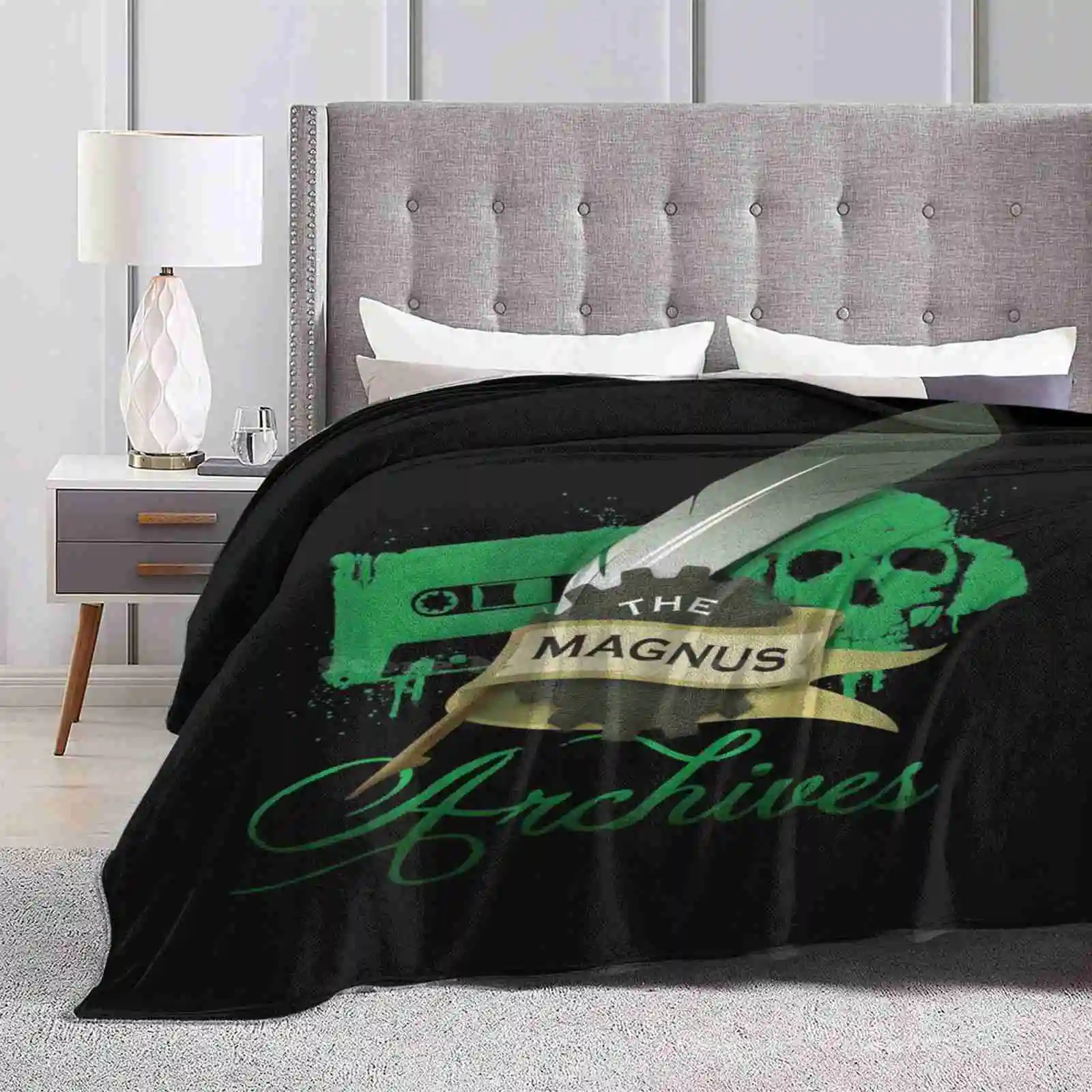 The Magnus Archives Logo New Arrival Fashion Leisure Warm Flannel Blanket Logo The Magnus Archives Rusty Quill Ink Cog Banner